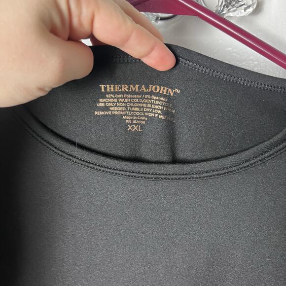 Thermajohn Men's Black Long Sleeve Base Layer Knit Thermal Shirt Size XXL - Picture 3 of 7